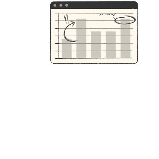 Whiteboard with charts illustration