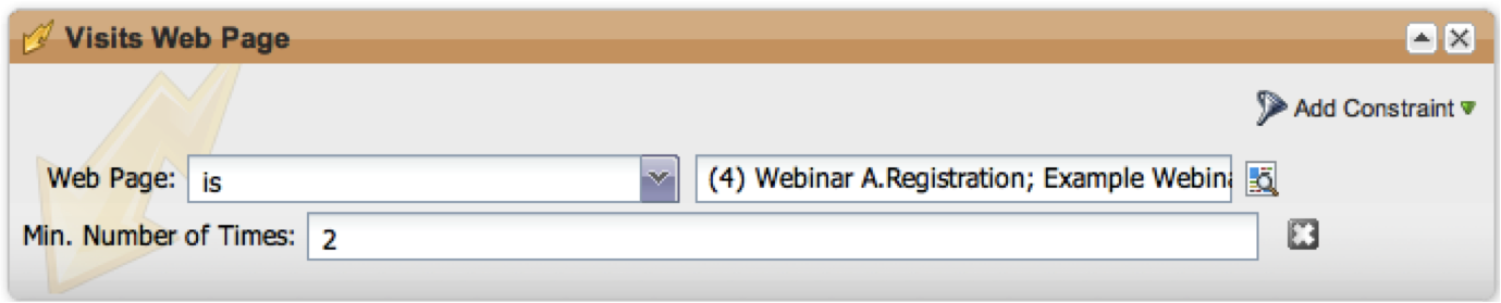 Marketo Visits Web Page Notation