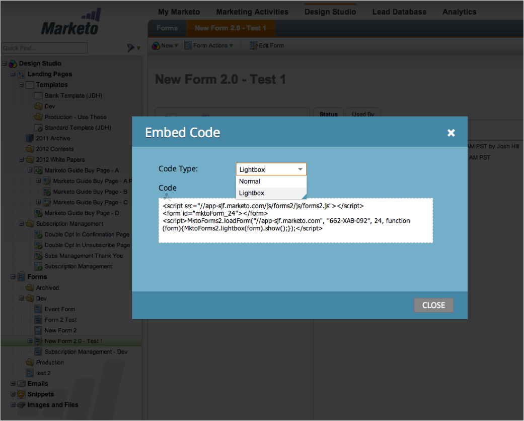 lightbox-code
