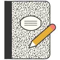 Notebook and pencil illustration