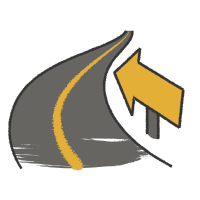 Windy road illustration